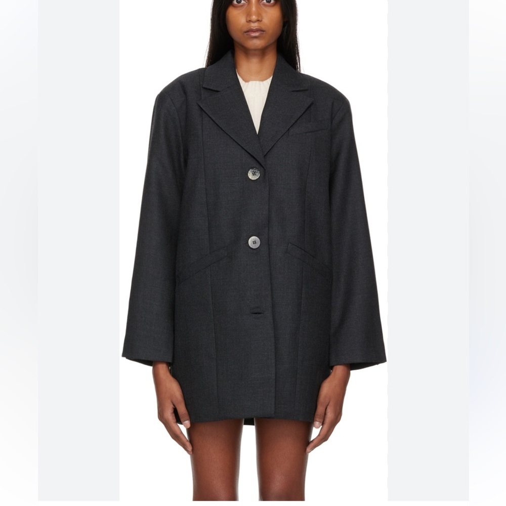 GANNI Single Breasted Oversized Blazer